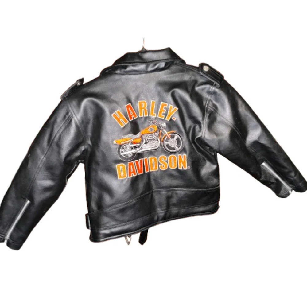 Harley Davidson Boys Faux Leather Jacket Black Size 7
